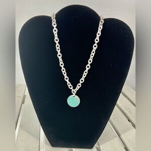 Tiffany & Co Sterling Necklace Chocker Round Tag 35.8 grams